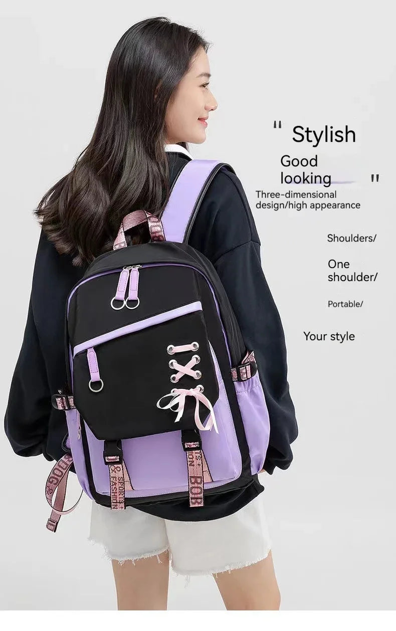Cute Nylon Schoolbag Backpack for Teenagers | Durable & Stylish