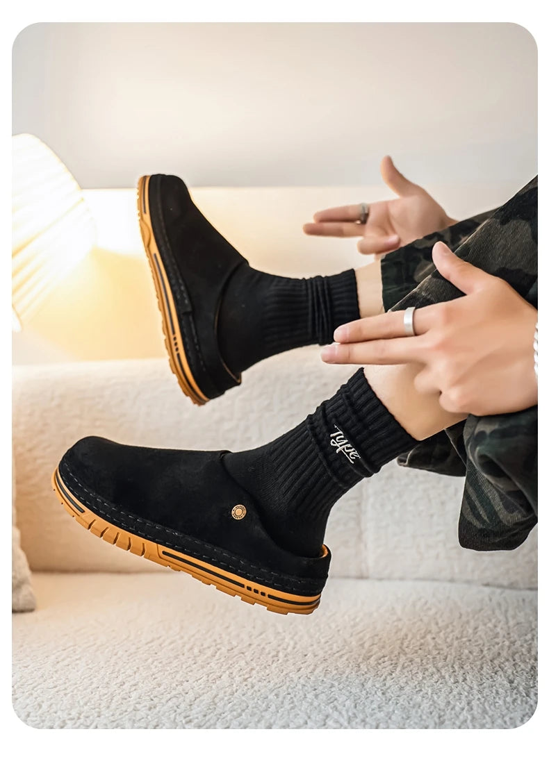 Men's Wide Toe Box Mules | Comfy Slip-On Loafers for Daily Use