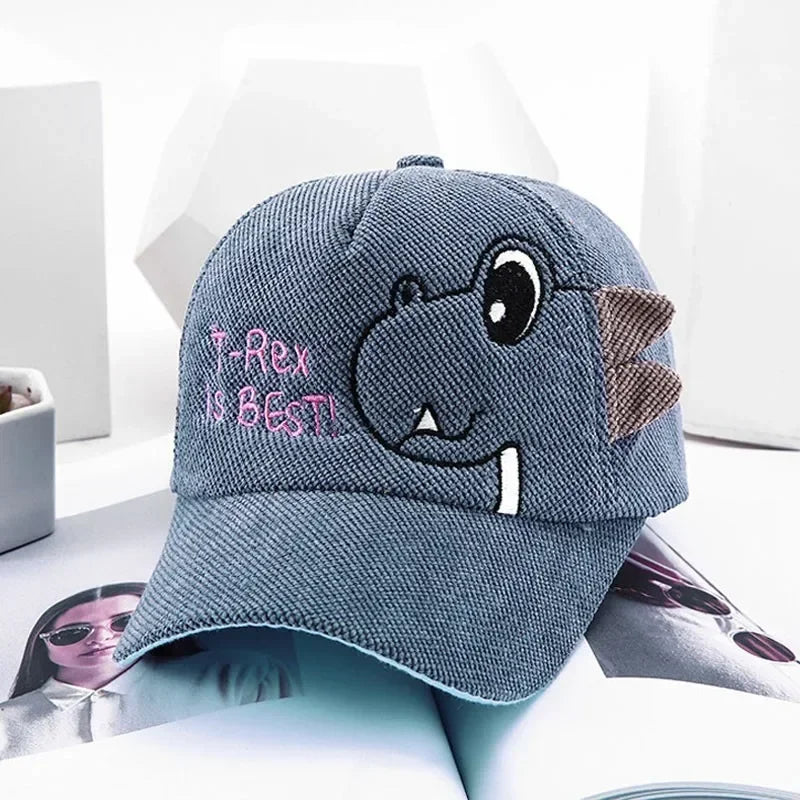 Cute Cartoon Dinosaur Kids Baseball Cap | Adjustable Sun Hat