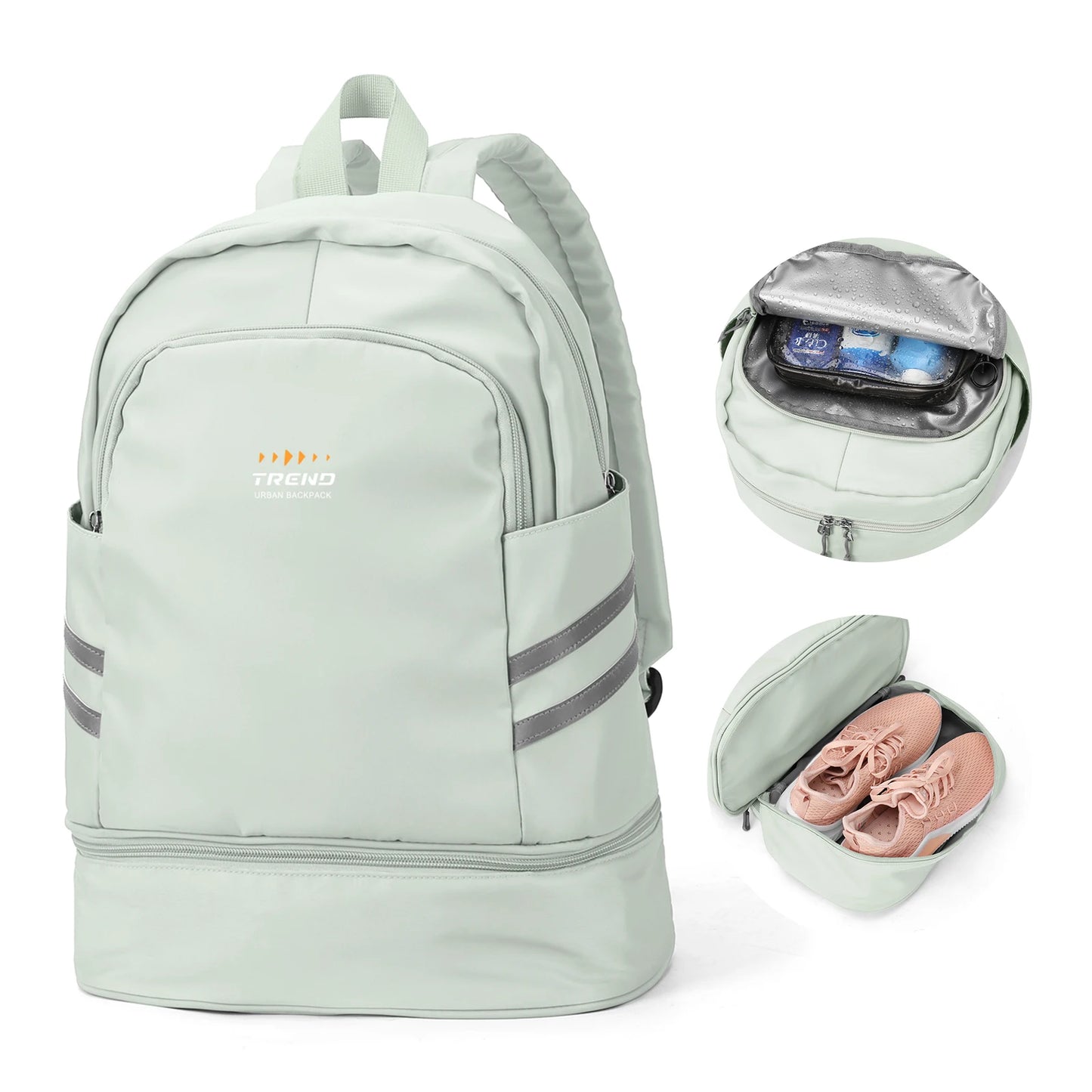 Women's Large Gym Backpack with Shoe Compartment | Waterproof Travel Bag