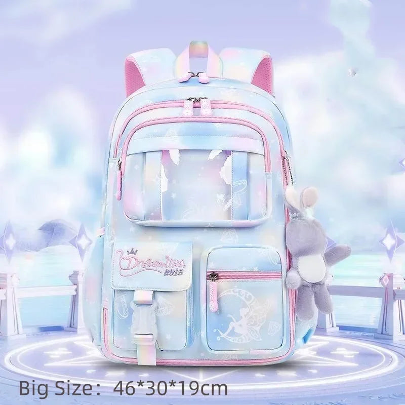Cute Waterproof Rainbow Backpack for Girls | Spine Support Design