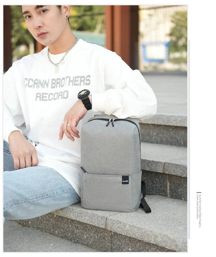 Solid color backpack colorful outdoor student bag small backpack travel bag training class school bag