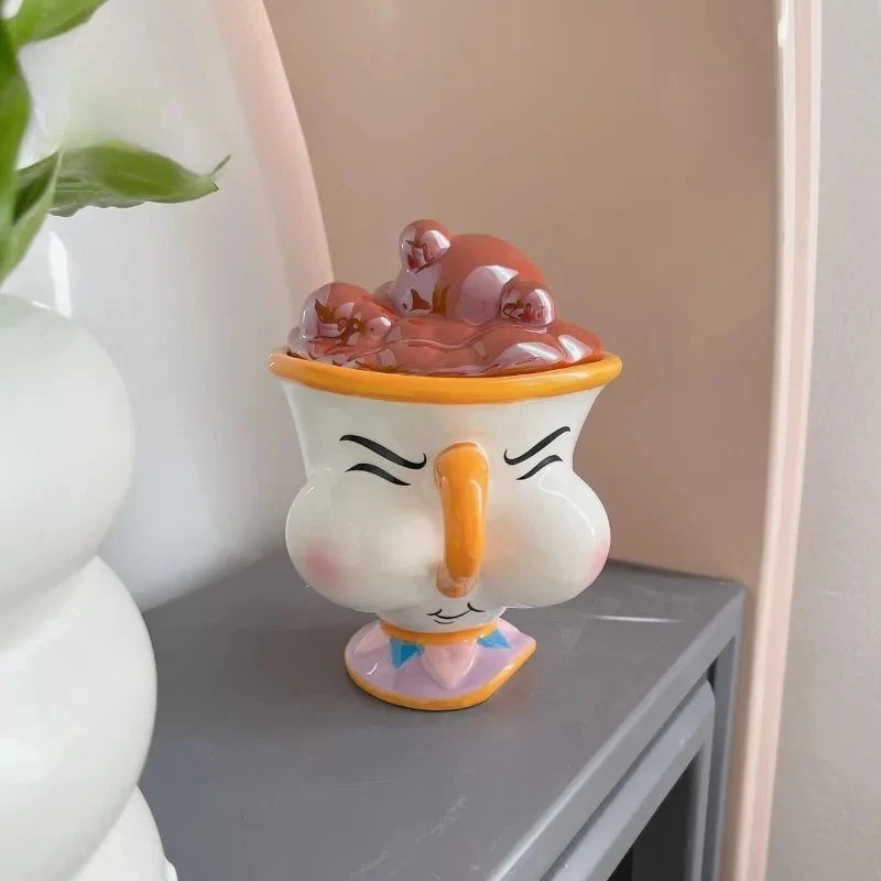Taza de cerámica creativa con tapa | Perfecta para café y té