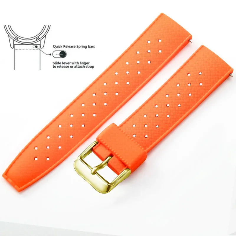 Tropical Silicone Watch Band | Quick Release Rubber Strap