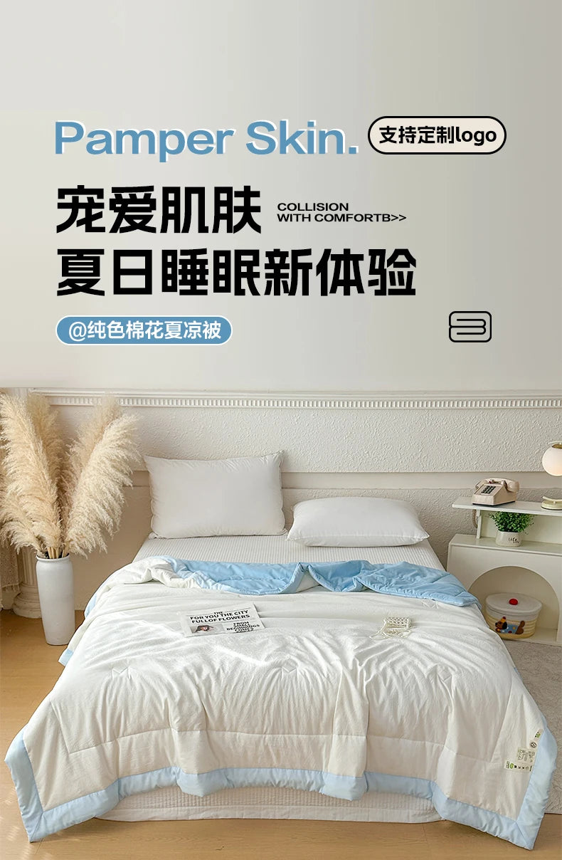 Soft Lightweight Summer Quilt | 100% Cotton Duvet Comforter