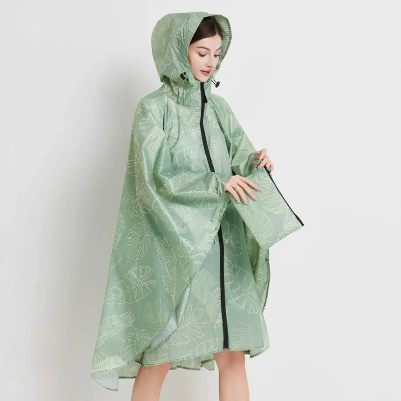 Lightweight Leopard Raincoat for Women | Waterproof Windproof Cloak