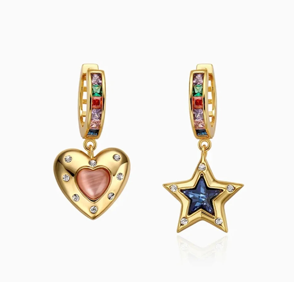 Romantic Retro Enamel Gold Hoop Earrings for Women | Fashion Jewelry