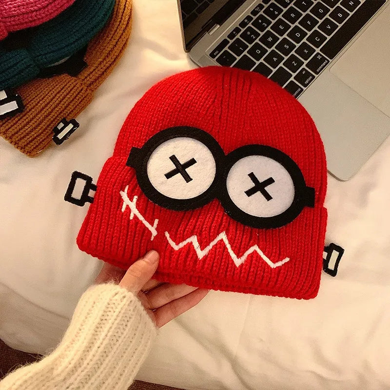 Funny Cute Cartoon Knitted Wool Hat for Women | Cozy Winter Beanie