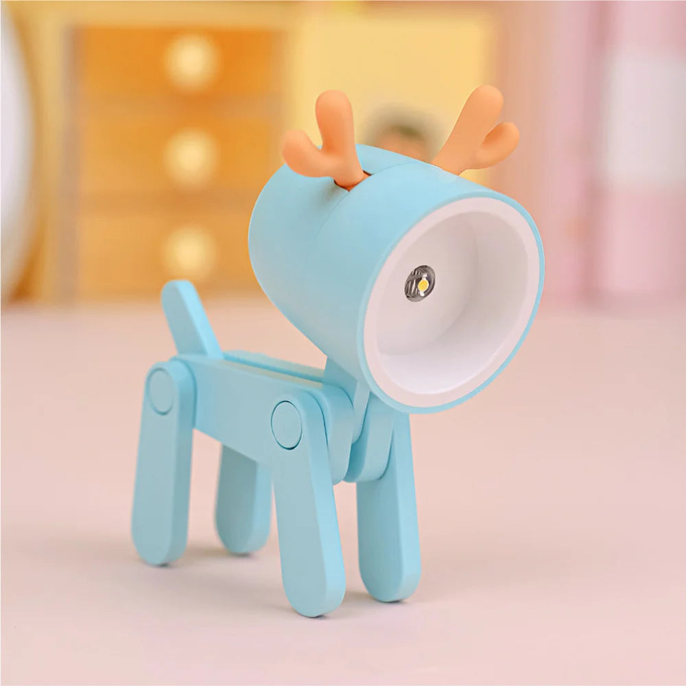 Adorable Mini Lámpara de Noche de Cachorro Manchado | Bonito Regalo de Lámpara de Escritorio