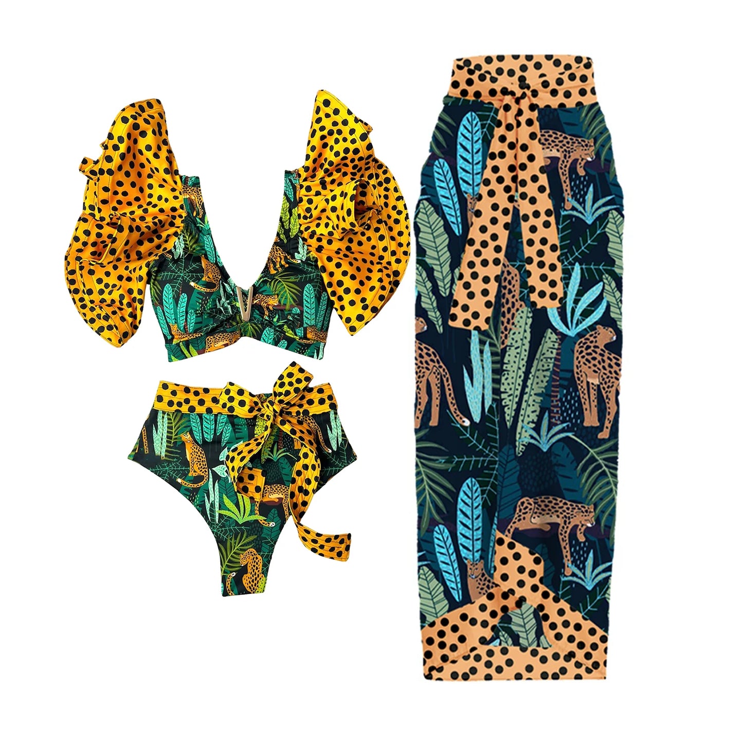 Floral Ruffle Bikini Set | Stylish & Sexy Beach Swimwear