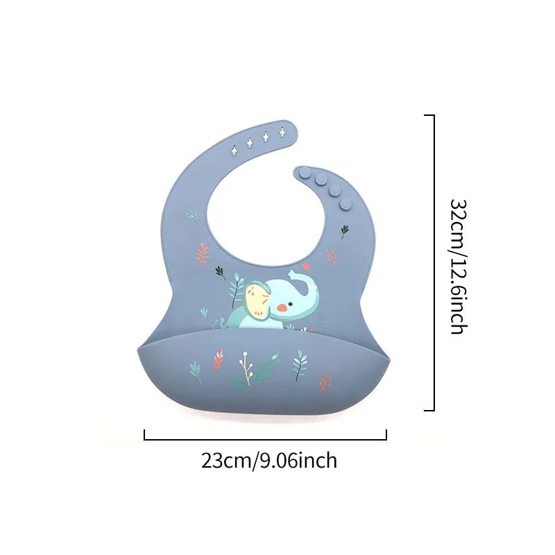 Silicone Children's Tableware Set | Bib, Plate, Bowl & Spoon