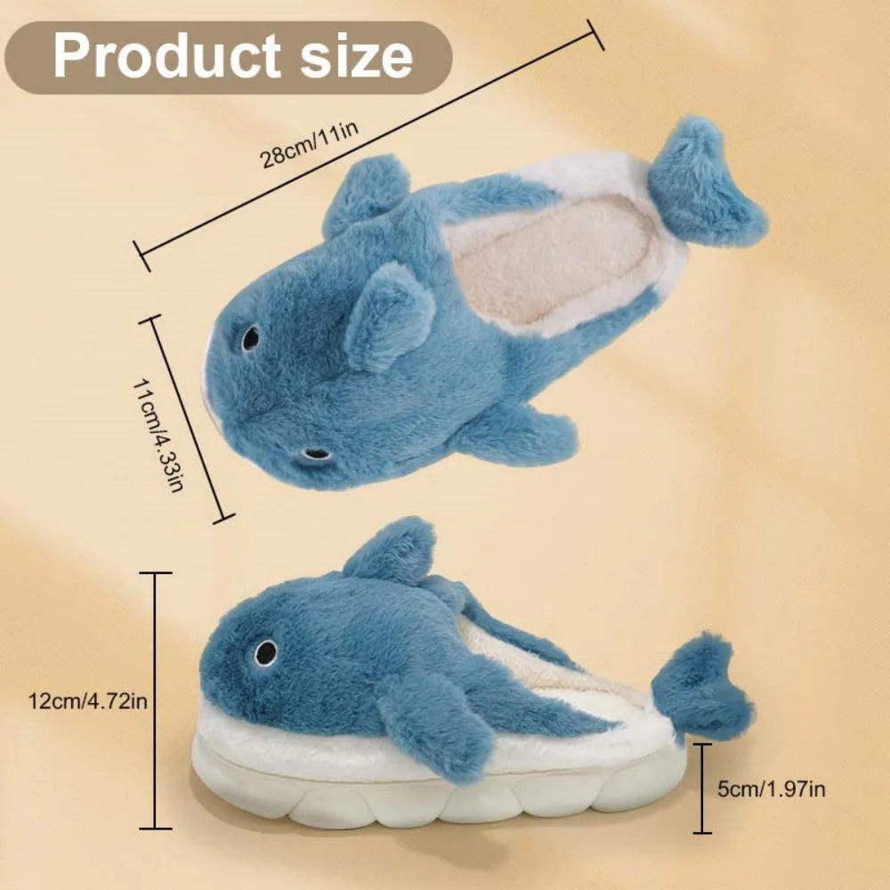 Unisex Fuzzy Sharky Slides | Adorable Whale Shark Slippers