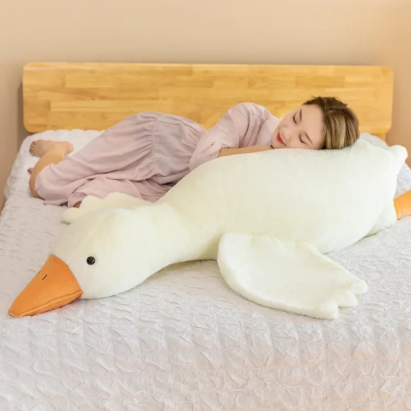 Funny Goose Plush Toy 50cm 90cm 130cm Soft Duck Pillow Stuffed Animal Sleeping Cushion Cute Gift for Kids Girlfriend Birthday