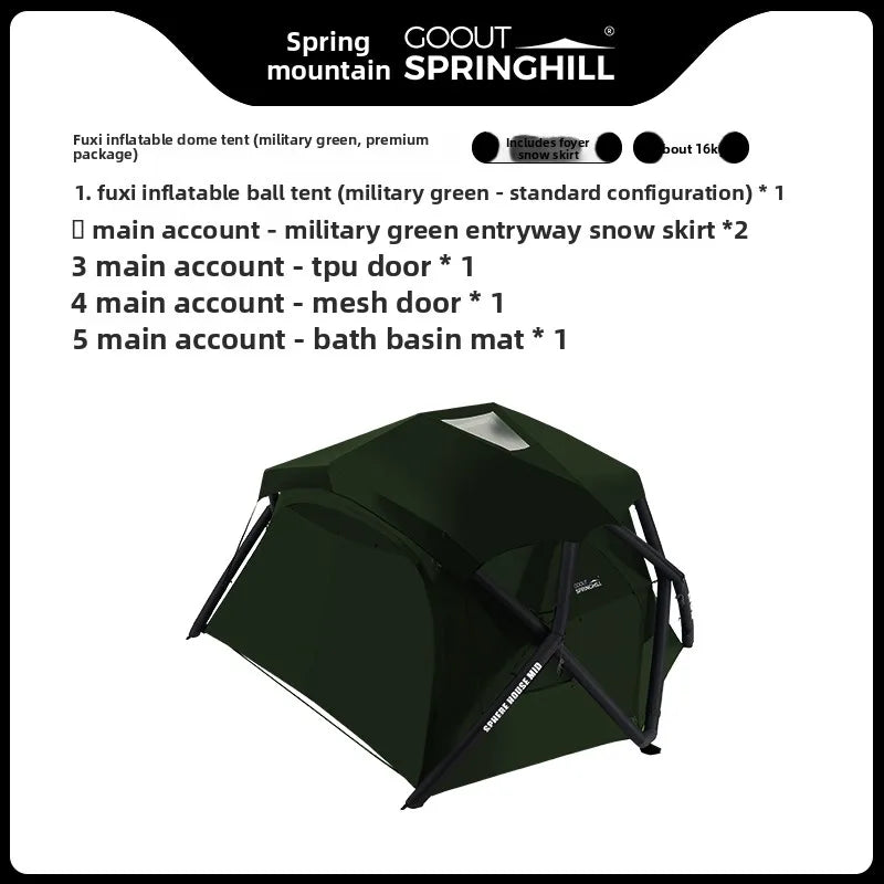 Portable Inflatable Ball Tent for Outdoor Camping | Heavy Rain Shelter