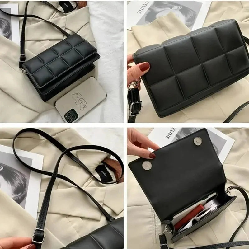 Bolso de hombro elegante de cuero sintético para mujer | Bolso de mano cruzado chic