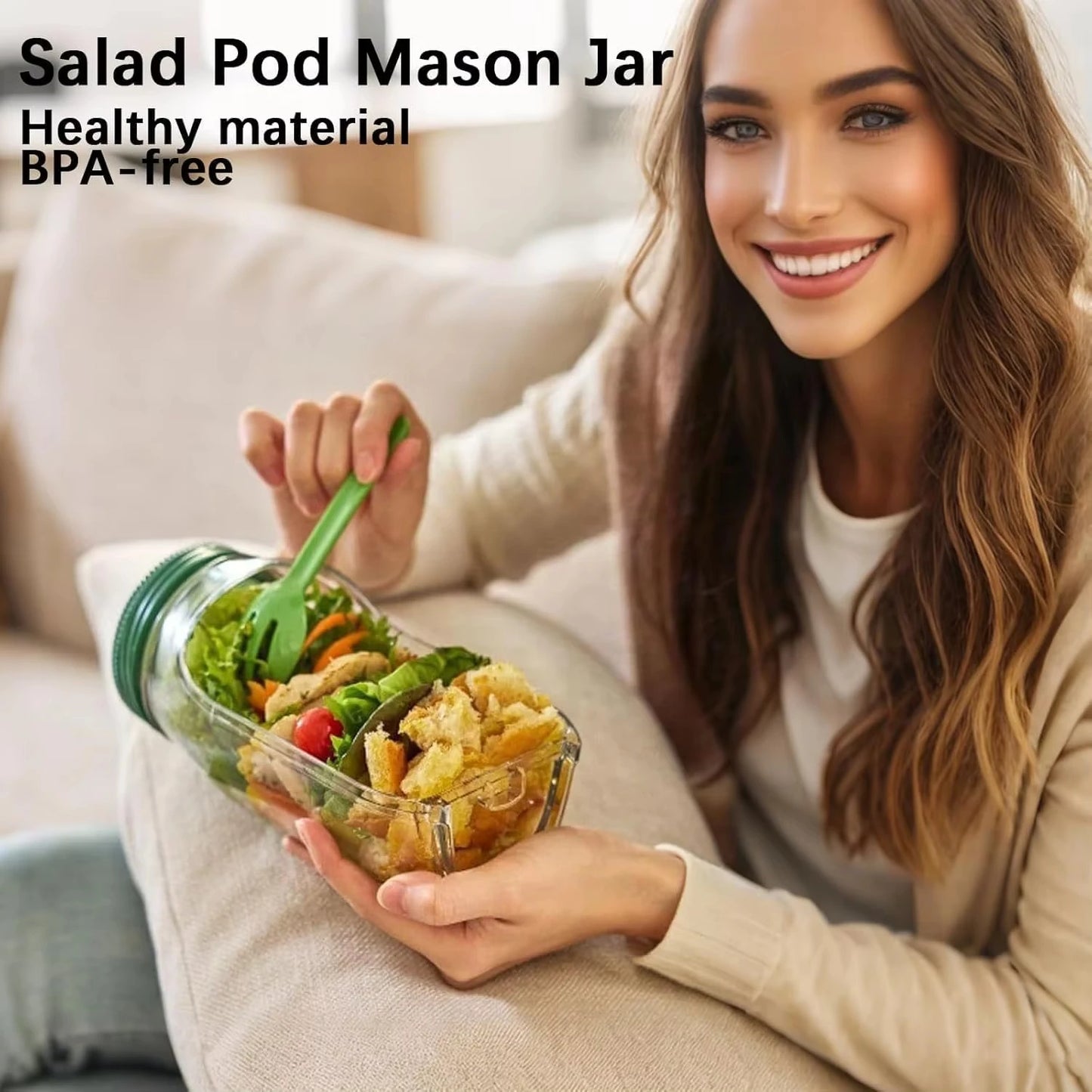 Portable Plastic Salad Pod | Leak-Proof Meal Prep Container