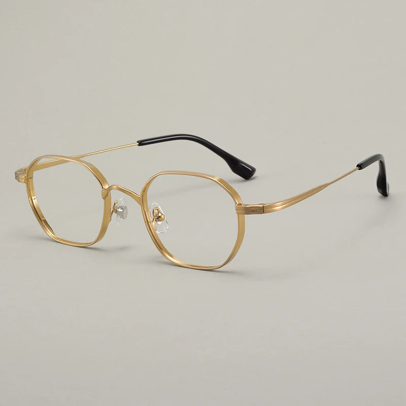 Luxury Retro Polygon Eyeglasses | Ultra-Light Pure Titanium Frames
