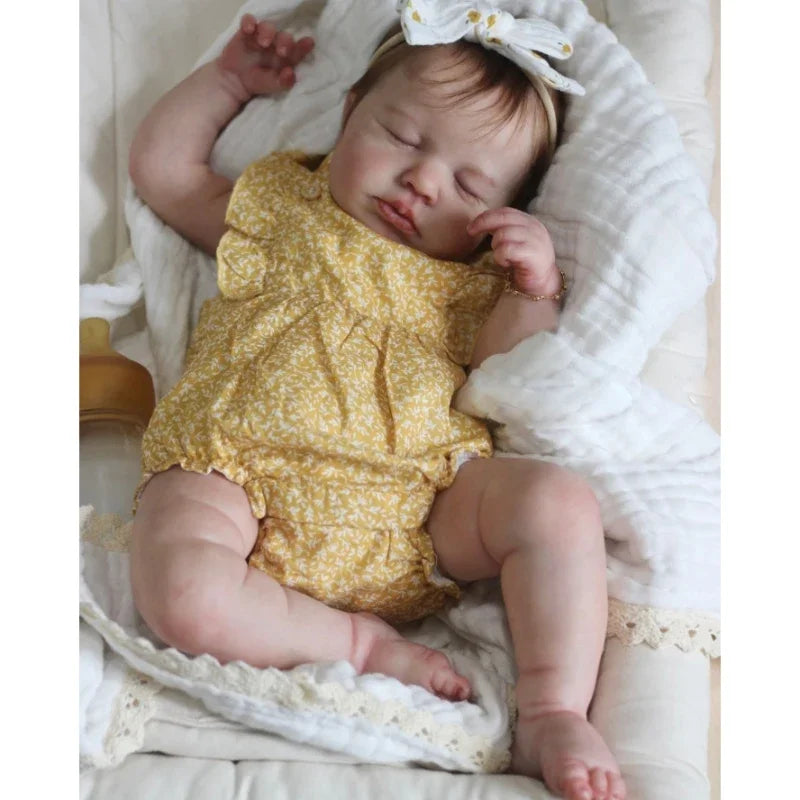 49cm Realistic Reborn Baby Doll with Rooted Hair & 3D Skin