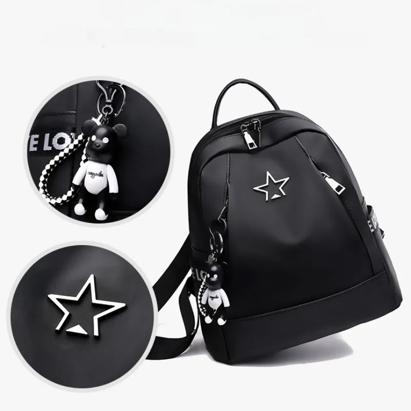 Large Capacity Women's Nylon Backpack | Stylish Casual Shoulder Bag