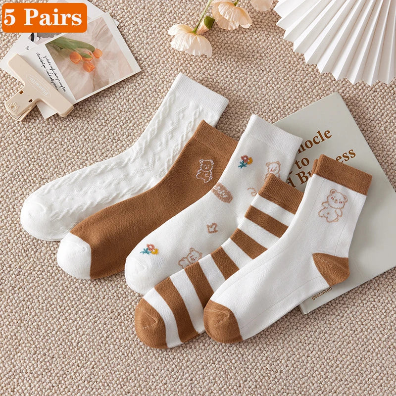 Women's Winter Cartoon Bear Socks | Cute Kawaii Style Collection