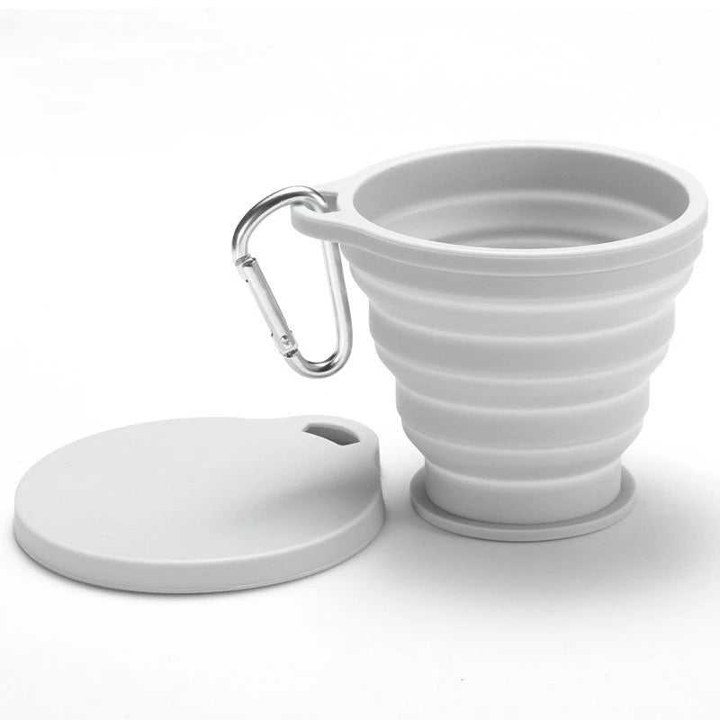 180ml Collapsible Silicone Cup with Lid | Foldable Travel Mug