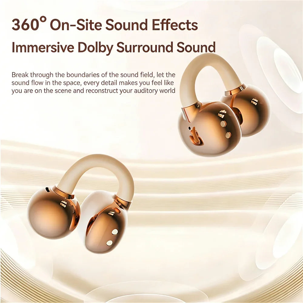Wireless Earphones Open In-ear Type HIFI Bass 2in1 Bluetooth Headset High-definition Electric Quantity Digital Display Earplugs