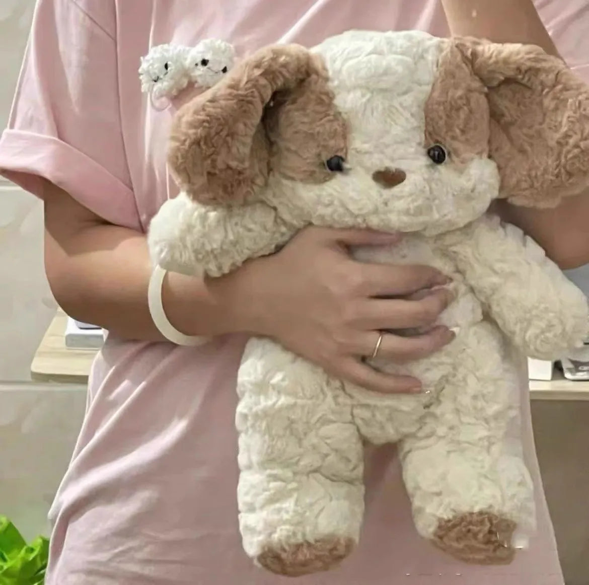 Kawaii Cute Fluffy Puppy Plush Pillow | Soft Stuffed Dog Companion