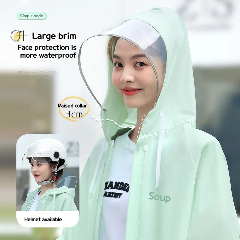 Long Full-Length Anti-Rainstorm Raincoat Poncho for Adults