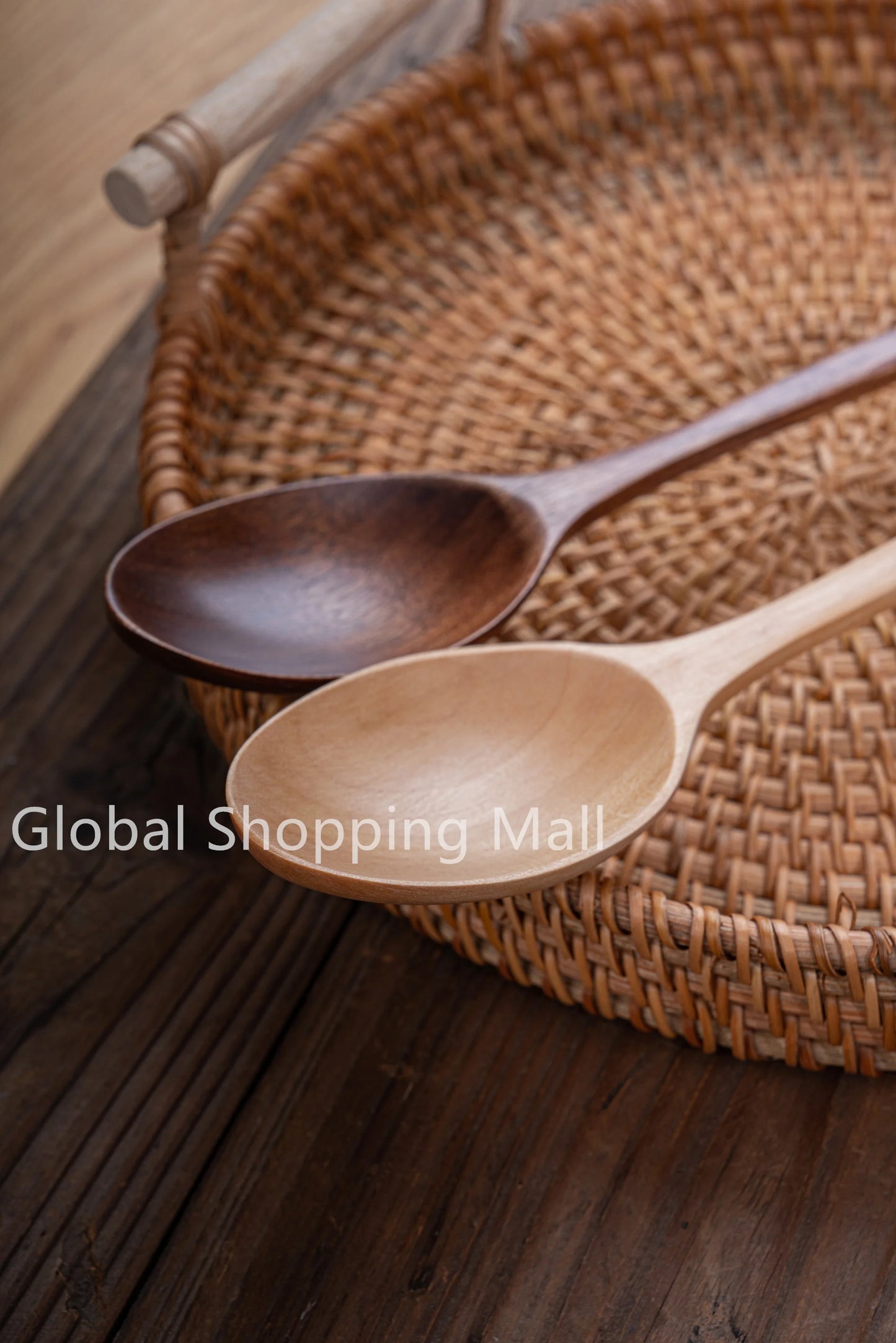 Cucharas de Sopa de Madera Ecológicas | Juego de 6 Utensilios de Mango Largo