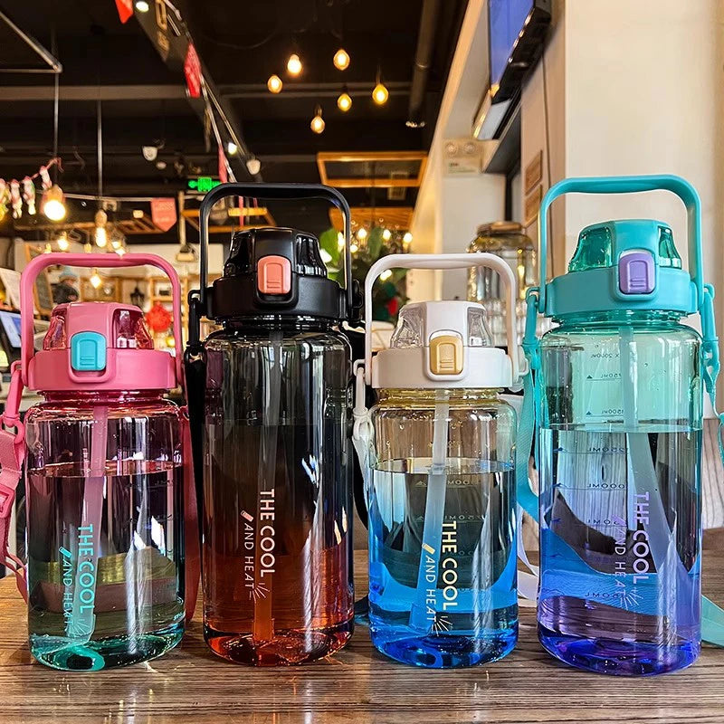1.5/2 Liter Portable Water Bottle | BPA Free Sports Bottle with Straw