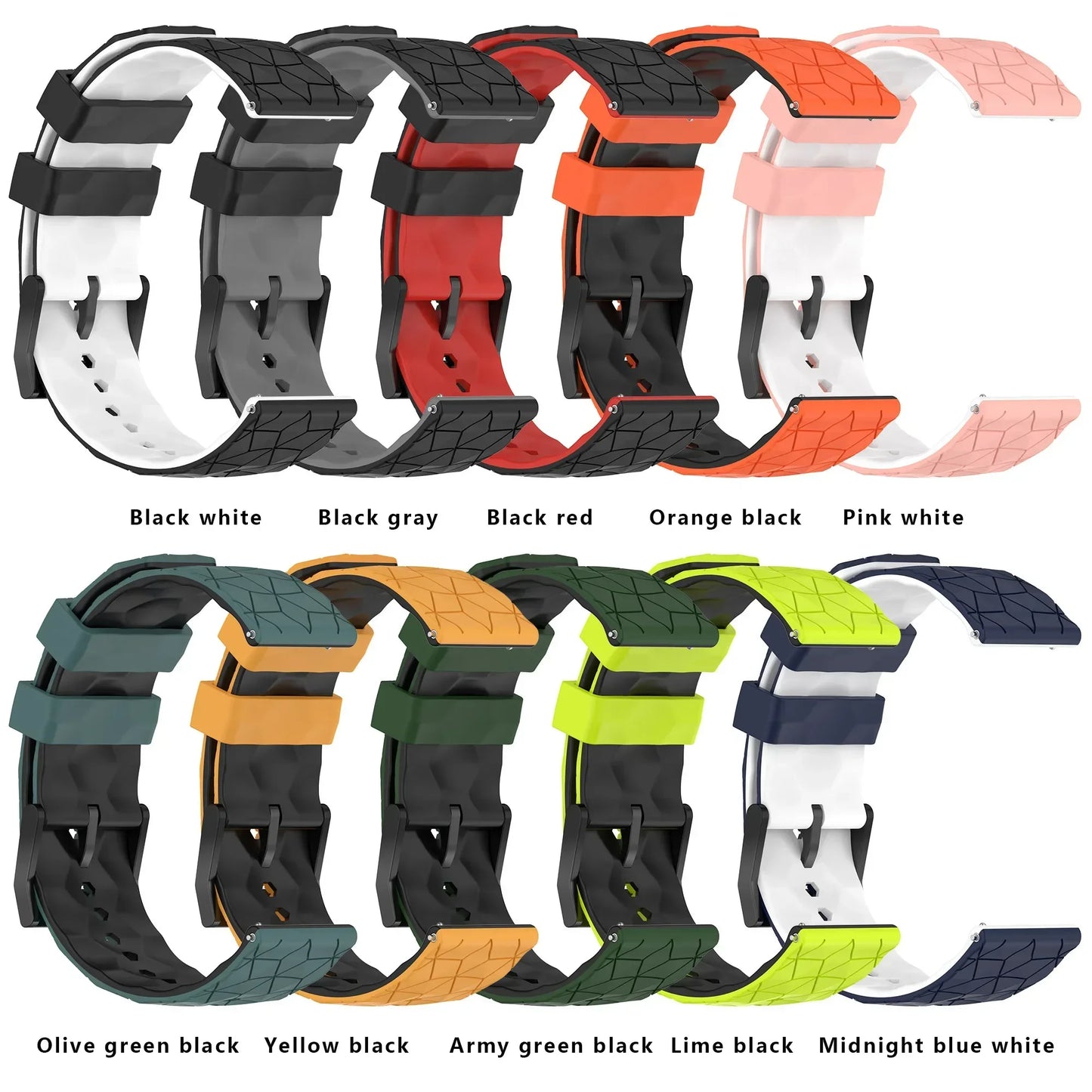 20mm 22mm Silicone Watch Strap for Galaxy & Huawei Watches