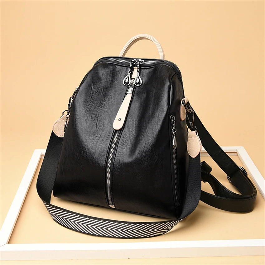 Stylish Women's Soft Leather Backpack | Ideal for Travel & School