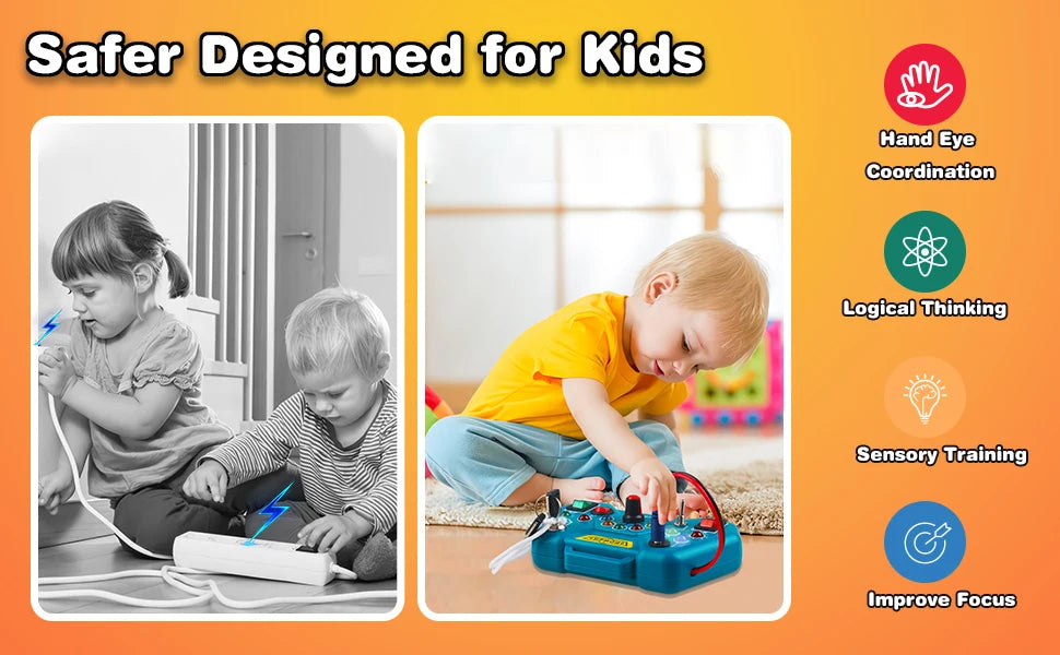 Toddler LED Busy Board | Engaging Montessori Sensory Toy