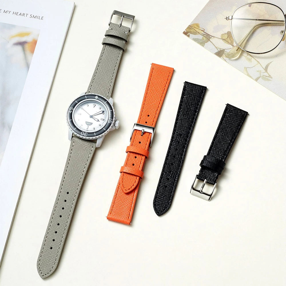 Calfskin Leather Watch Strap | Quick Release, Handmade Design