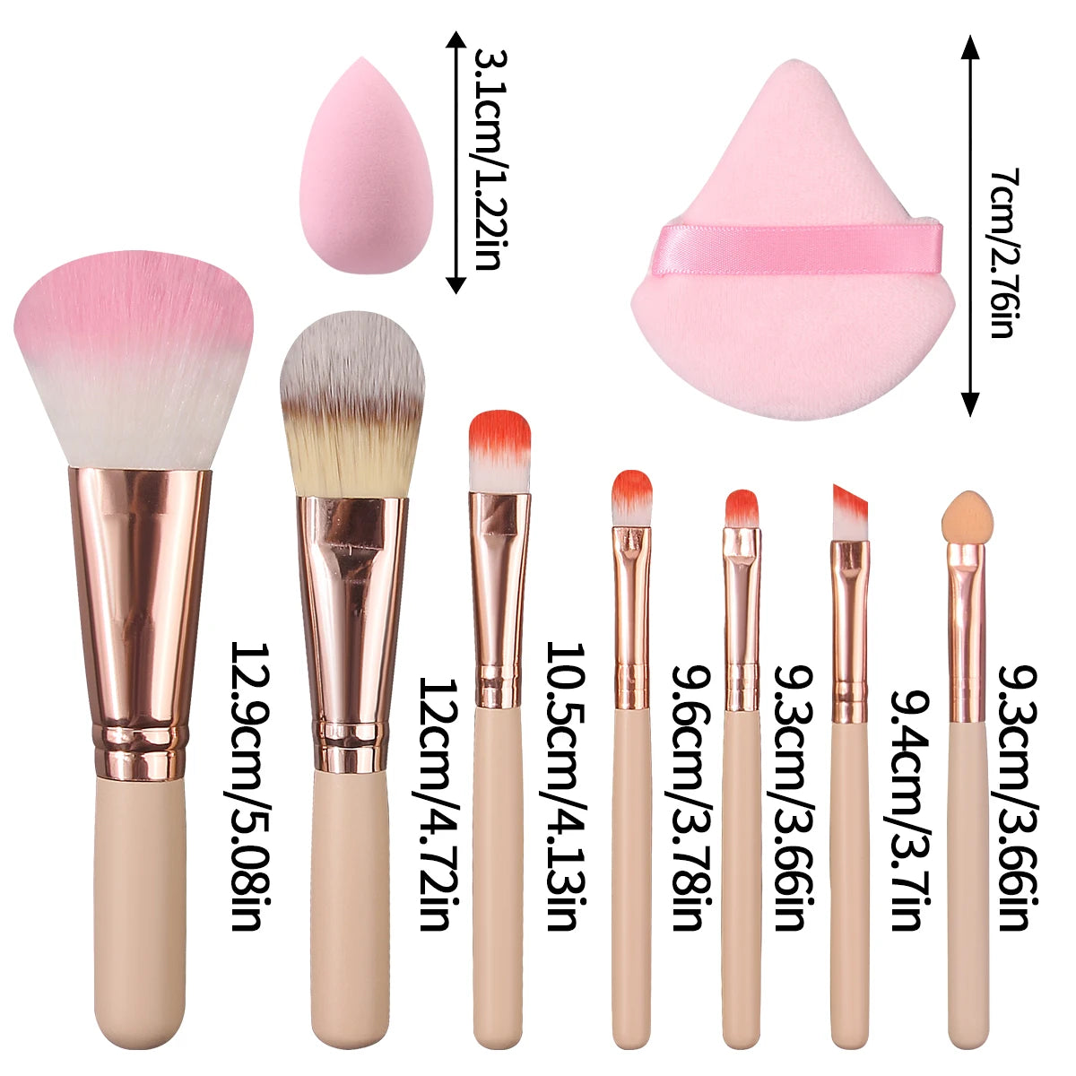 Versatile 10PCS Makeup Brush Set with Sponge & Puff | Beauty Essentials