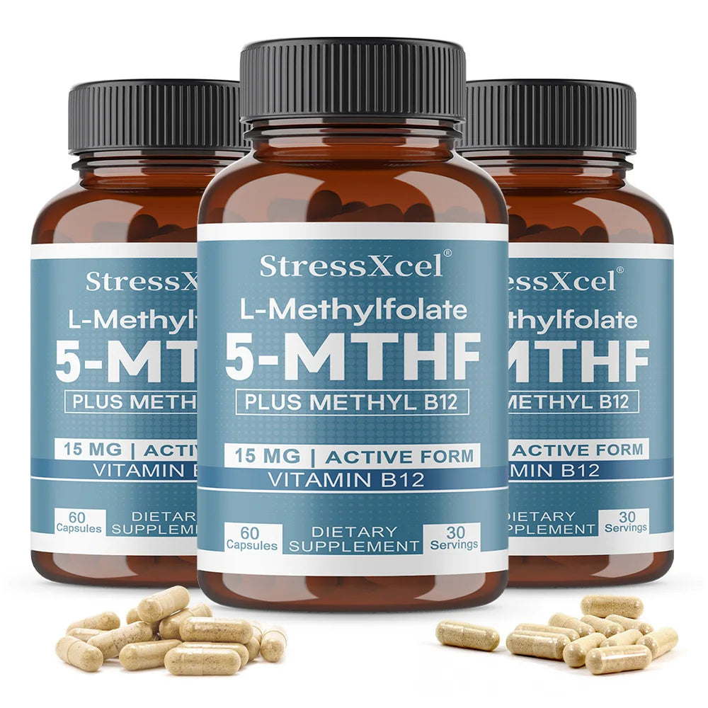 5-MTHF L-Methylfolate with B12 Capsules | Boost Cognitive Function