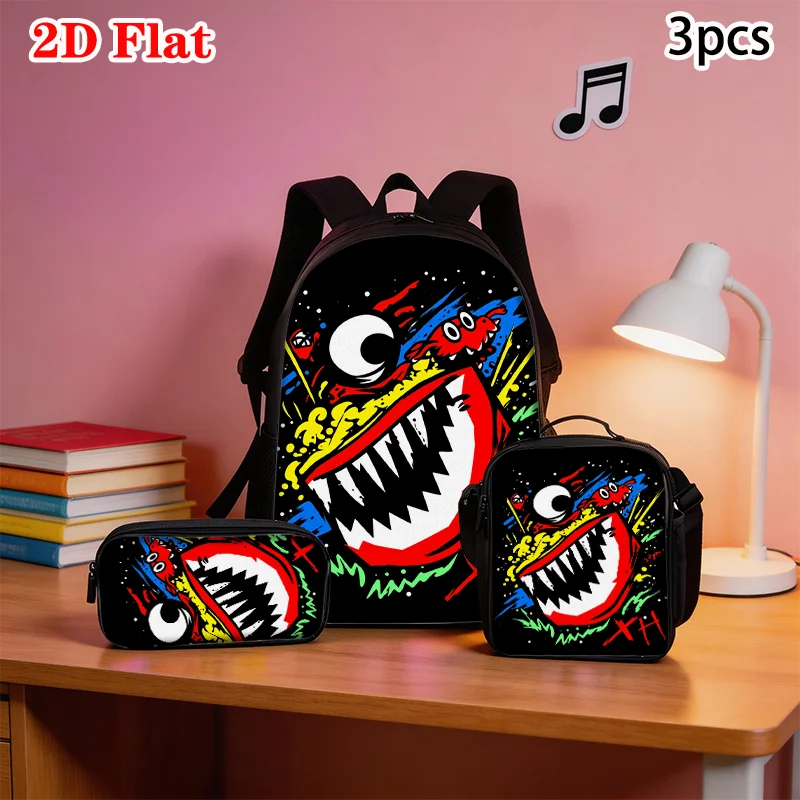 Lightweight Shark Print Backpack Set | Stylish School & Travel Bags