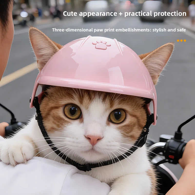 Pink Pet Helmet | Stylish Dog & Cat Motorcycle Accessory