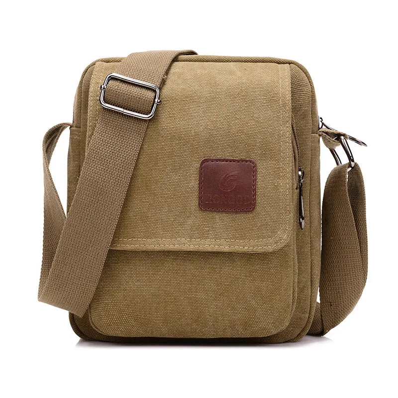 Bolso cruzado informal de lona retro para hombre | Perfecto para ir al trabajo