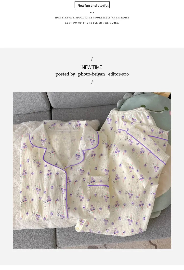 Sweet Floral Homewear Pajamas Set for Women | Comfort & Style