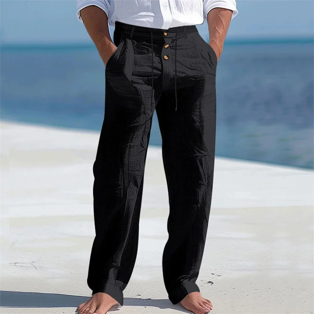 Men's Casual Cotton Drawstring Pants | Breathable Cozy Trousers