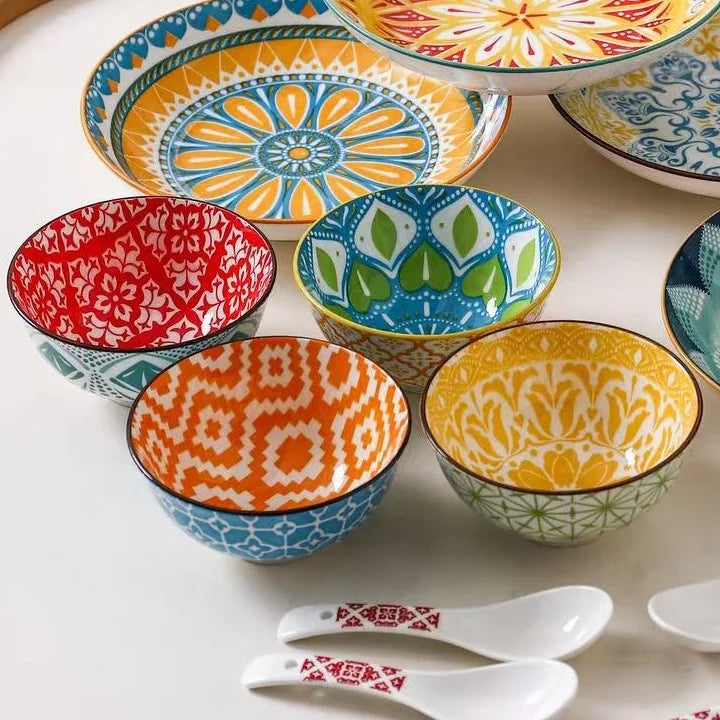 16-Piece Bohemian Ceramic Dinnerware Set for Stylish Dining