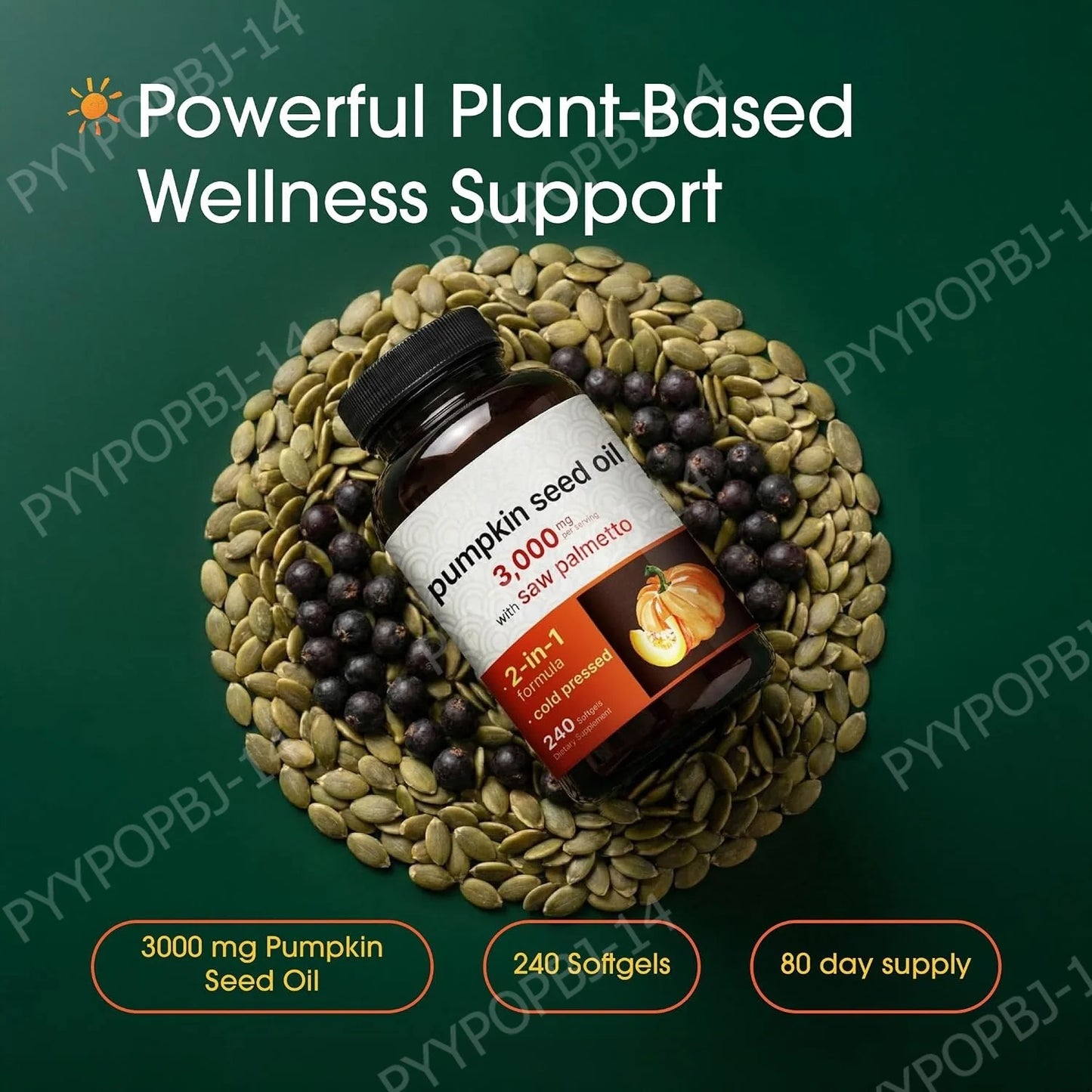 Cold Pressed Pumpkin Seed Oil Softgels | 240 Count Supplement