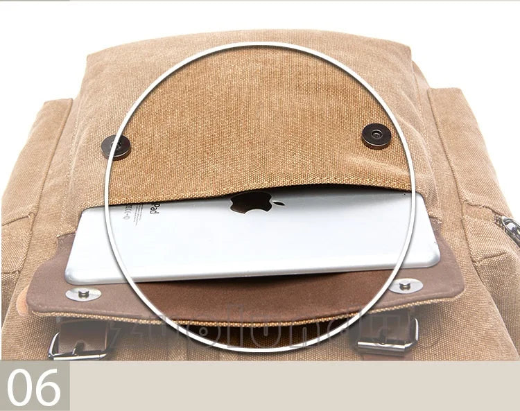 Vintage Canvas Laptop Backpack for School & Travel | Anti-Theft Design