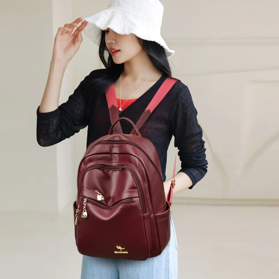 Stylish Leather Backpack for Women | Spacious Daily Use