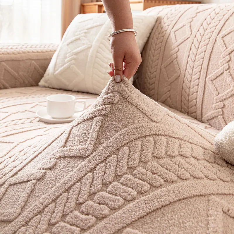 Plush Sofa Cushion Cover | Anti-Slip Winter Seat Cushion