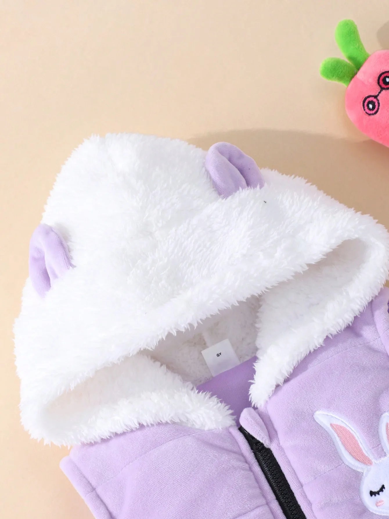 Bonito traje cálido bordado de conejo para bebé niña | Conjunto de 3 piezas