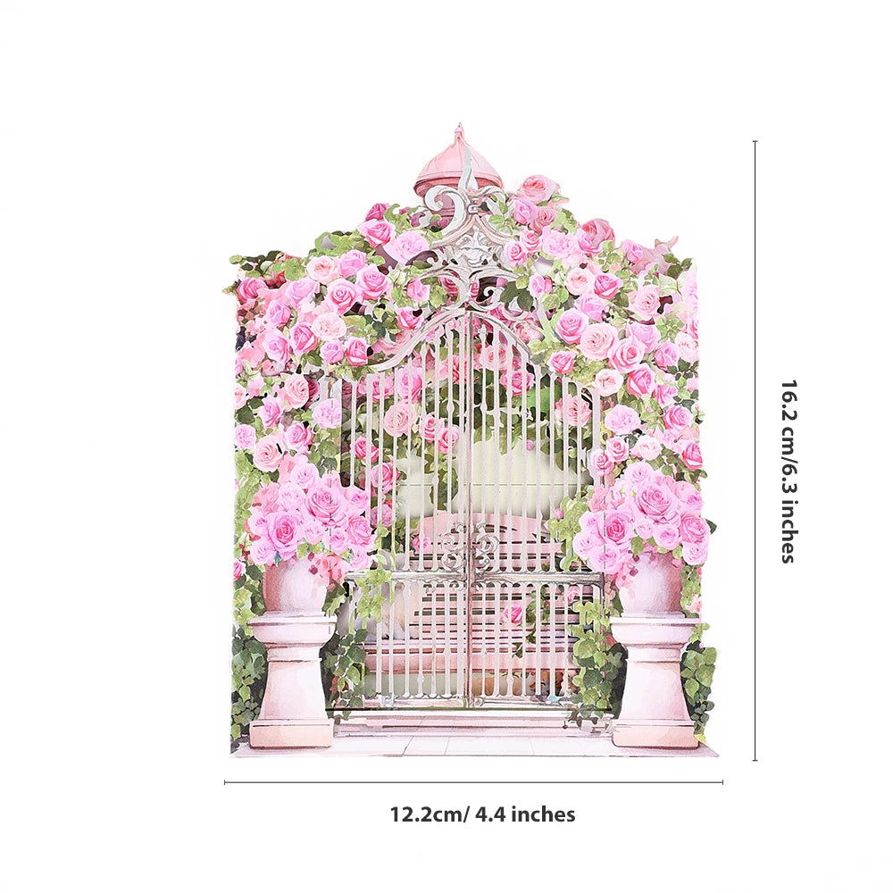 Elegant Floral Birthday & Holiday Greeting Card | Pink Rose Design