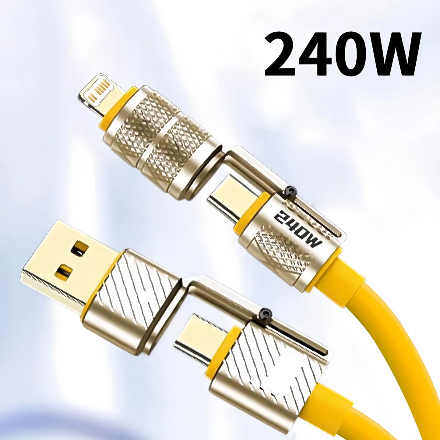 4-in-1 Fast Charging Data Cable - Type-C to Type-C Connection