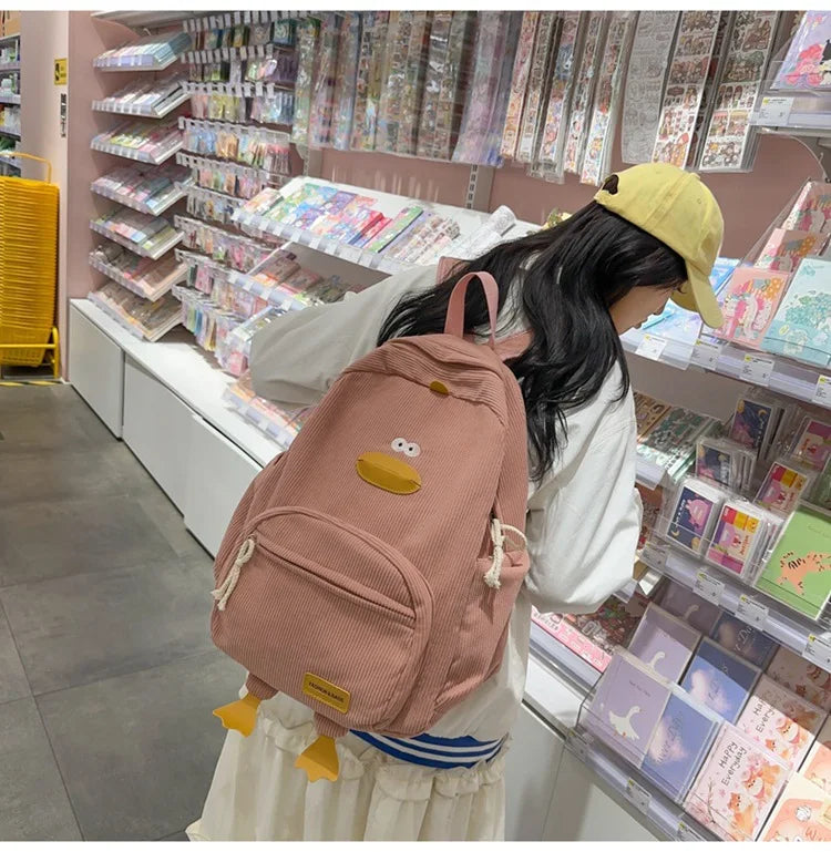 Cute Cartoon Duck Backpack | Stylish Travel Bag for Students